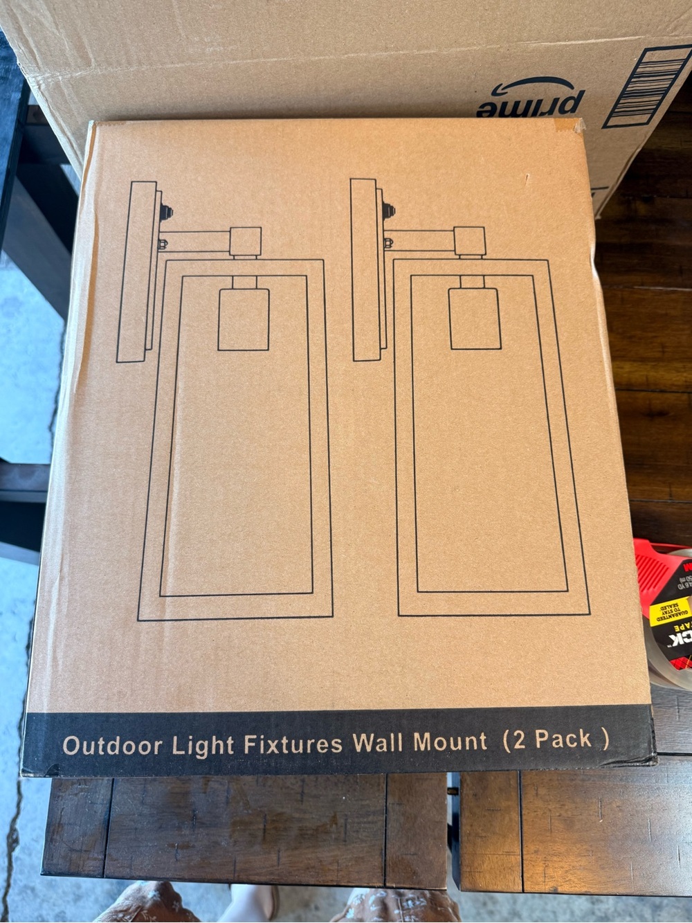 Outdoor Wall Light Fixture - Black (2 Pack)